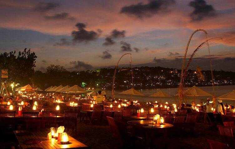 Bali | Beachside cafés on Muaya beach in Jimbaran Bay  — Kabupaten Badung