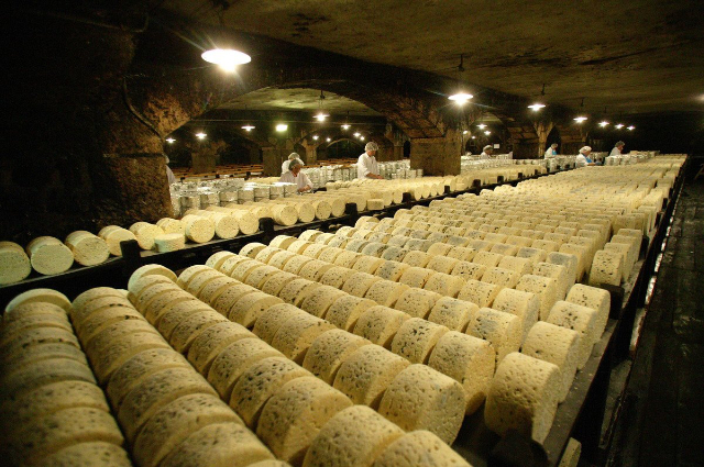 the caves of Roquefort cheese — Roquefort-sur-Soulzon