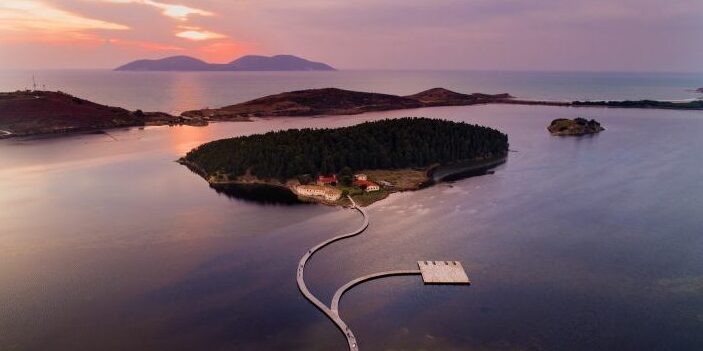 Zvërnec Island is an island within the Narta Lagoon — Zvërnec