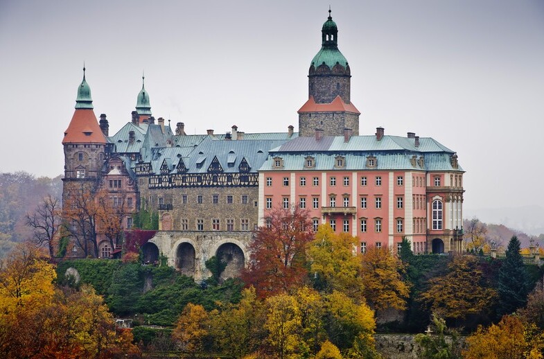 Le château de Ksiaz en Silésie, Pologne — Wa?brzych