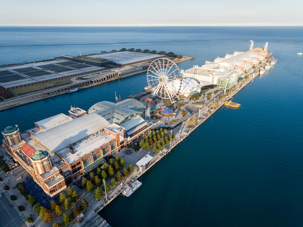 Le bord du lac de Chicago : Navy Pier, une ville dans la ville. — Chicago